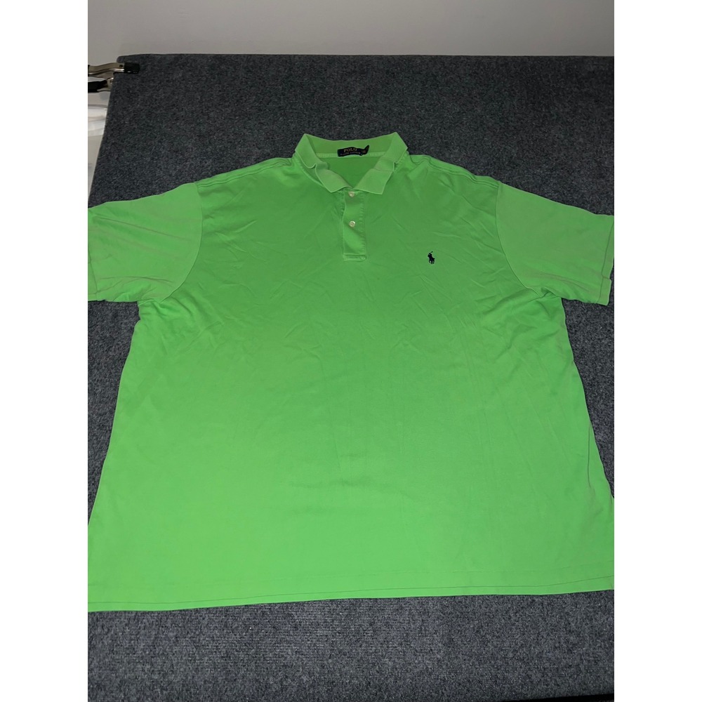 Polo Ralph Lauren Mens 4XB Lime Green Short Sleeve Cotton Pique Polo Shirt
